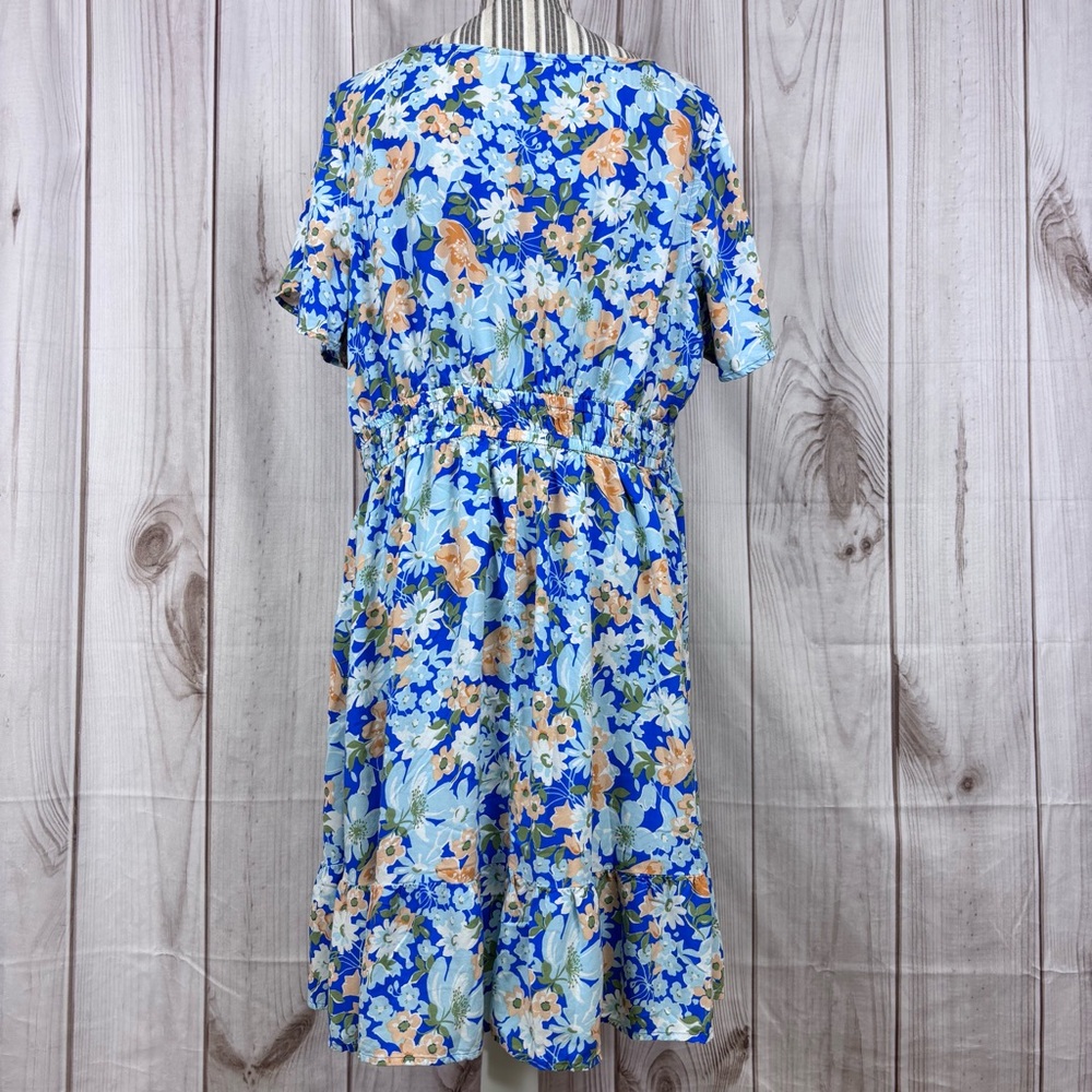 Croft & Barrow Midi Dress Cottagecore Feminine Lightweight Blue Floral Size 0X - Picture 3 of 14